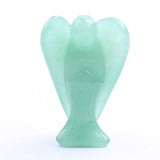1.5Inch Gemstone Angel Figurine #SP1930 Hand Carved Pocket Healing Crystal Statue Perforated Spiritual Pendant for DIY Jewelry, Yoga Decor & Christmas Gifts