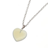 Natural Polished Heart‑Shaped Gemstone Pendant Necklace, Multi‑Variety Crystal Heart Charm with Silver Plated Chain, Reiki Chakra Healing Stone Love Heart Necklace for Women