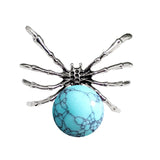 47×40mm Natural Crystal Ball Spider Pendant | Gothic Antique Silver Insect Charm for DIY Jewelry