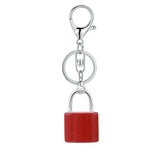 Natural Lock-Shaped Crystal Keychain Good Luck Charm for Women Jewelry Making