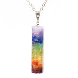 Crystal gravel pendant Amethyst Pendant Square column women's Fashion Pendant Hexagonal Natural Crystal Quartz Healing