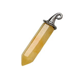 Natural Crystal Hexagonal Point Pendant with Witch Hat Bail | Healing Stone Charm for DIY Jewelry