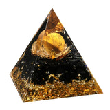 Gemstone Solar Sphere Orgone Pyramid Lotus Base 50MM / 60MM for Home Office Feng Shui Decor & Spiritual Gifts