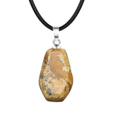 30mm Natural Crystal Coffin Pendant Necklace, Gothic Healing Stone Charm for Halloween