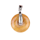 Natural Gemstone Ping Buckle Shaped Pendant with Silver Metal  Mixed Agate Crystal Pendant Jewelry Gift Bring Health