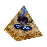 12 Constellation Gemstone Solar Sphere Orgone Pyramid 60MM for Home Office Feng Shui Decor & Spiritual Gifts