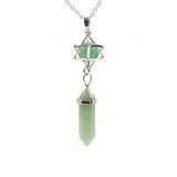 Natural Amethyst Crystal Quartz Merkaba Star Stone Chakra Pendant Necklace Hexagonal Pointed Energy Reiki Healing