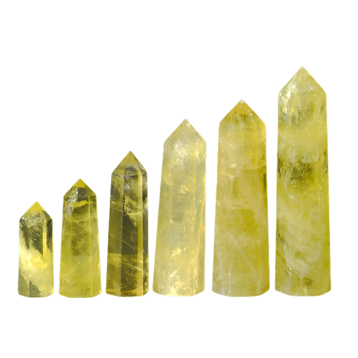 Vintage Multi-Sized Topaz Crystal Natural Stone Hexagonal Pillar Charms Decoration Office Ornament Tower Stone Crafts DIY Gift
