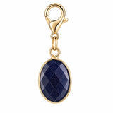 Oval Faceted Natural Gemstone Pendant Charms Gold Plated Bezel Wrapped Crystal Pendant for Jewelry Making DIY Necklace Earrings