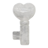 Symbolic Heart Key Crystal Pendant | 22×39mm Multi-Gemstone Charm Chakra Healing Jewelry