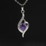 Letter N Heart Crystal Pendant necklace jewelry chakra charm healing quartz for women and girl