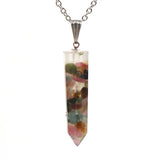 Crystal Gravel Pendant Amethyst Pendant Hexagonal Column Women's Fashion Hexagonal Natural Crystal Quartz Healing Necklace