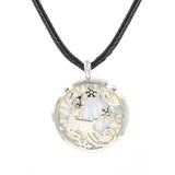 Reindeer Snowflake Hollow Pendant Silver Plated Natural Crystal Inlay Christmas Charm for Jewelry Making