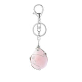 Handmade Wire Wrapped Teardrop Gemstone Pendant Keychain #KC1752