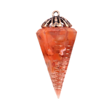 Wholesale Natural Crystal Resin Pendulum | Orgone Hexagonal Cone with Copper Coil for Dowsing & Chakra Healing