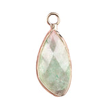Facted Teardrop Gemstone Pendant for Making Jewelry Gold Wrappred