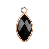 Natural Crystal Marquise Cut Pendant: 18mm Gold-Plated Healing Stone Charm for Necklaces & Spiritual Gifts