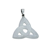 35-40mm Celtic Triquetra Knot Crystal Pendant | Natural Gemstone Trinity Knot Necklace for Protection