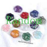 28×30mm Hand-Carved Crystal Cat Paw Stone | Natural Gemstone Cat Claw Figurine for Home Decor