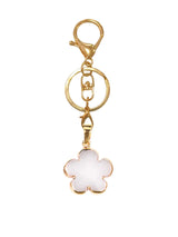 Natural Crystal Flower Keychain Gold Plated Healing Stone Keyring Flower Pendant Bag Charm for Women Jewelry Gift