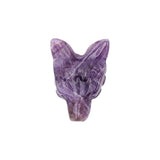 Handmade Craved 1 Inch Mini Wolf Head Crystal Figurine Ornament for Home Decor Meditation, Reiki & Spiritual Gift #SP1887