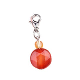 10MM Faceted Disc Gemstone Pendant Charm Tag with Lobster Clasp  Healing Crystal Stone Charm for Keychain #SP1895