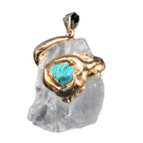 New Design Carving Raw Irregular Crystal Fluorite Stone Pendant for Necklace Jewelry Making