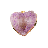 30mm Druzy Crystal Heart Pendant for Making Jewelry #SP1768 Handmade Craved Gold Wrapped Gemstone Charms