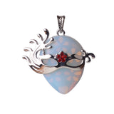Vintage Carnival Mask Natural Teardrop Gemstone Pendant, Silver Plated Masquerade Mask Crystal Charm, Multi‑Variety Healing Stone Pendant for Handmade Necklace Craft Supply