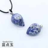 Natural crystal agate Drop Pendant Necklace Natural Stone Pendants Water Drop Shape Mixed Color Crystal Agates Stone Charms