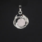 Crystal small flower pendant necklace is popular in Europe and America Pressed Flower Circle Frame Pendant with Yellow Gold