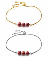 Dainty 3 Natural Chakra Gemstone Bead Bracelet Adjustable Slider Gold Plated Alloy Chain Crystal Bracelet Friendship Energy Healing Jewelry Gift
