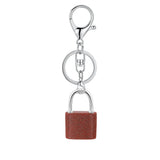 Natural Lock-Shaped Crystal Keychain Good Luck Charm for Women Jewelry Making