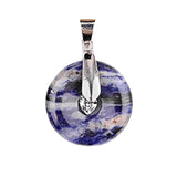 Natural Gemstone Ping Buckle Shaped Pendant with Silver Metal  Mixed Agate Crystal Pendant Jewelry Gift Bring Health