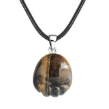 23×25mm Hand-Carved Crystal Footprint Pendant | Natural Gemstone Paw Print Necklace for Healing