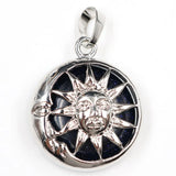 Platinum Gemstone Pendants key chain with Brass Findings Flat Round with Sun & Moon for Jewelry Making For Men and Women