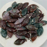 Faceted Horse Eye Natural Crystal Pendant, Multicolor Agate Gemstone Charms for DIY Necklace Jewelry Making