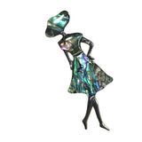 Vintage Lady Model Natural Sea Shell Pendant Brooch | Handcrafted Abalone & MOP Statement Brooch Pin for Necklaces, Scarves, DIY Craftsv