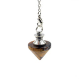 Crystal cone spirit pendulum pendant  Metal Copper Dowsing Healing Pyramid Reiki Pendulum Pendant Charms Chakra Amulet Chrome