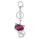 Natural Fox Keychain Crystal Energy Stone Pendant for Women’s Fashion Jewelry
