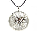 Butterfly Rebirth Symbol Crystal Necklace, Natural Healing Stone Hollow Butterfly Charm Pendant, Birthday Gift Jewelry for Ladies