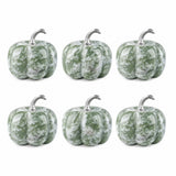6Pcs Set 30MM Natural Crystal Pumpkin Figurines Gemstone Pumpkin Ornament With Metal Stem Halloween Healing Crystal Gift