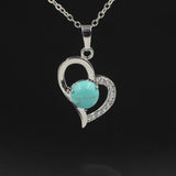 Heart Pendant Necklace, Hollow Love Shape Zircon Inlaid Crystal Bead Chain Necklace, Elegant Women Jewelry Gift