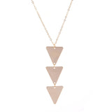 Long Necklace Charm Three Triangle Arrow Pendant Necklace Gold Fashion Necklace Jewelry for Women and Girls Gifts