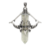 Vintage Cupid Arrow Crystal Point Pendant - Spiritual Healing Jewelry Charm