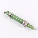 Natural Crystal Triple Point Wand Pendant, Hexagonal Double Terminated Crystal Stone Silver Ornament Reiki Chakra Healing Necklace Charm