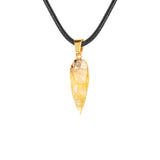 Faceted Chili Gemstone Pendant Necklace SN1871G Hand-Carved Protection Amulet 45CM Black Cord