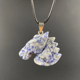 Spirit Horse Totem Healing Crystal Necklace | Hand Sculpted Gemstone Pendant Friendship Birthday Gift for Crystal Lovers