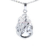 Peacock Filigree Teardrop Natural Crystal Pendant, Silver‑Tone Alloy Wrapped Water Drop Gemstone Pendant for Necklace Jewelry Making