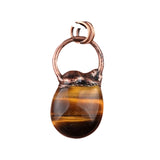 Mystic Crystal Potion Jar Pendant - Antique Bronze Capped Waterdrop Gemstone Magic Spell Purse Amulet for Necklace